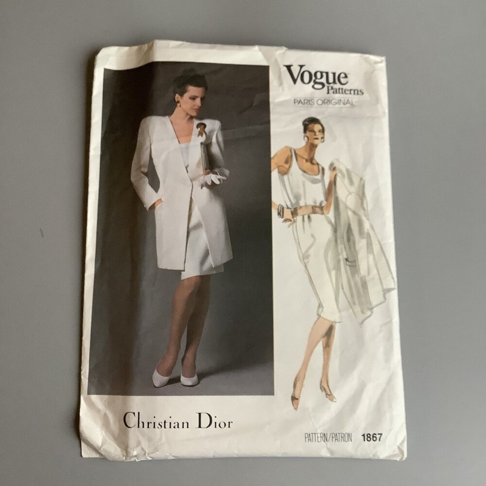 Vintage Vogue Christian Dior Sewing Pattern 1867 - Uncut, Size 10